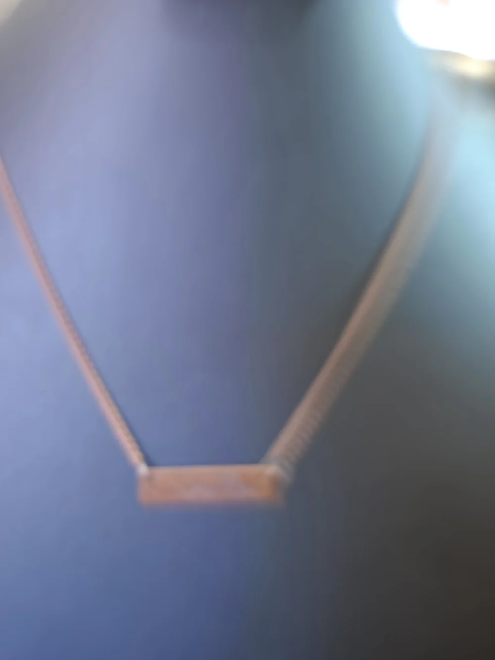 Mother Engraved Copper Bar Necklace